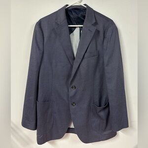 Johnnie-O Swift Mens 40 R Blue Polyester Blend Two Button Blazer Performance
